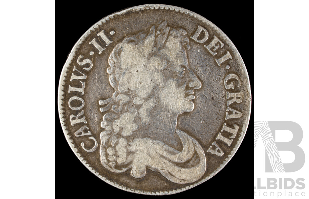 Great Britain 1676 KCII Silver Crown .925