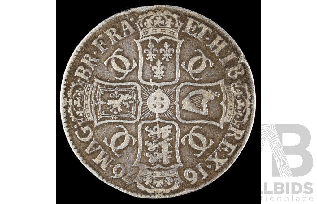 Great Britain 1676 KCII Silver Crown .925