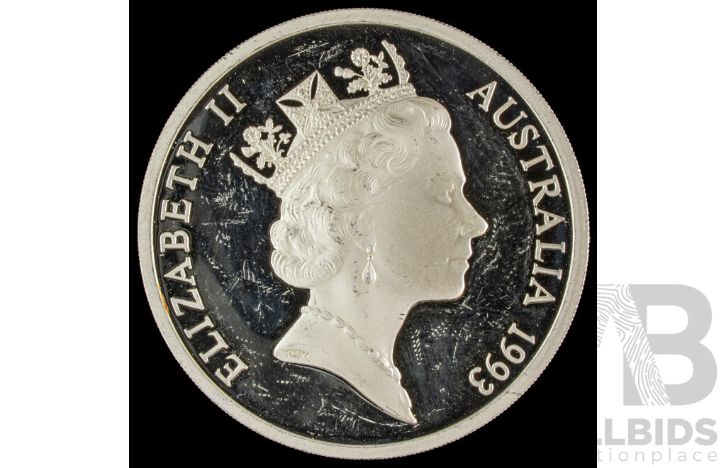 Australia 1993 Silver Five Dollar Coin, James Cook .925