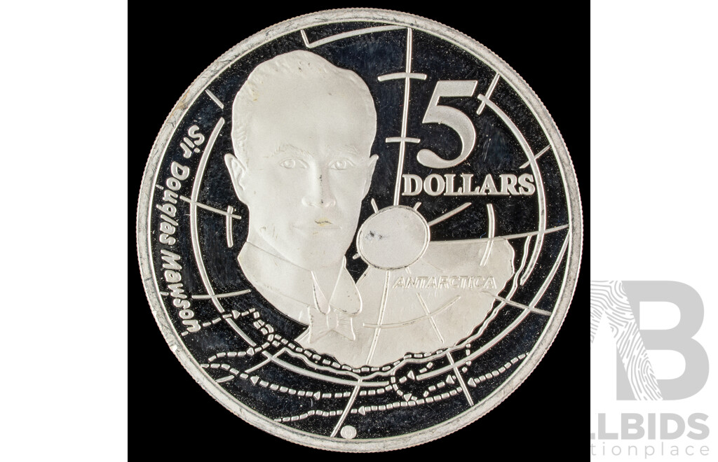 Australia 1994 Silver Five Dollar Coin, Sir Douglas Mawson .925