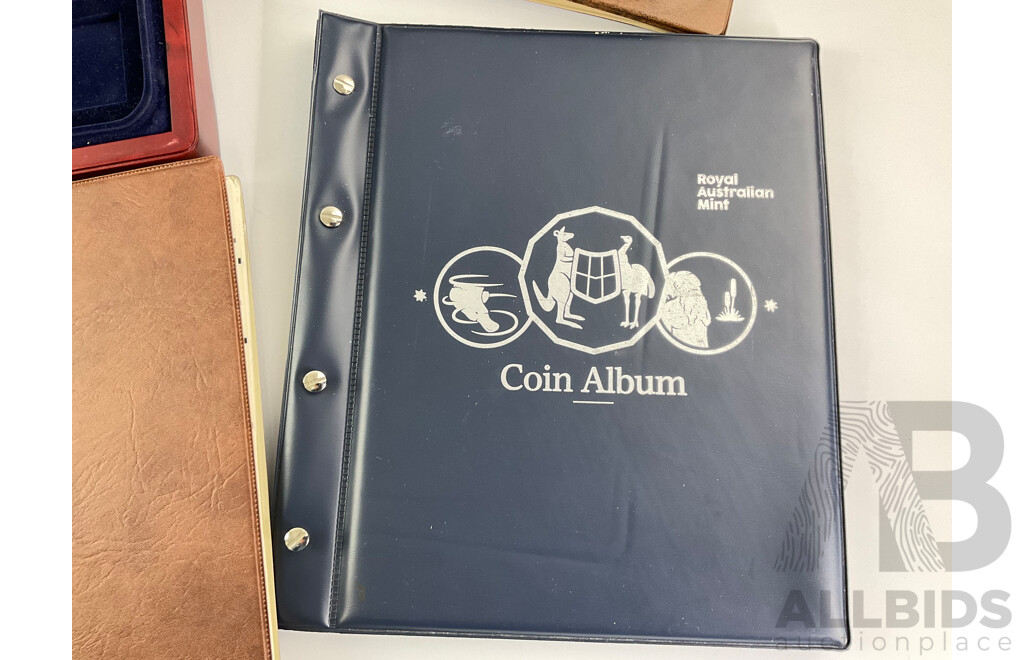 Collection of Coin and Note Albums and Holders Including Royal Australian Mint, Macquarie Mint, PCGS, Cumberland, Seven Seas