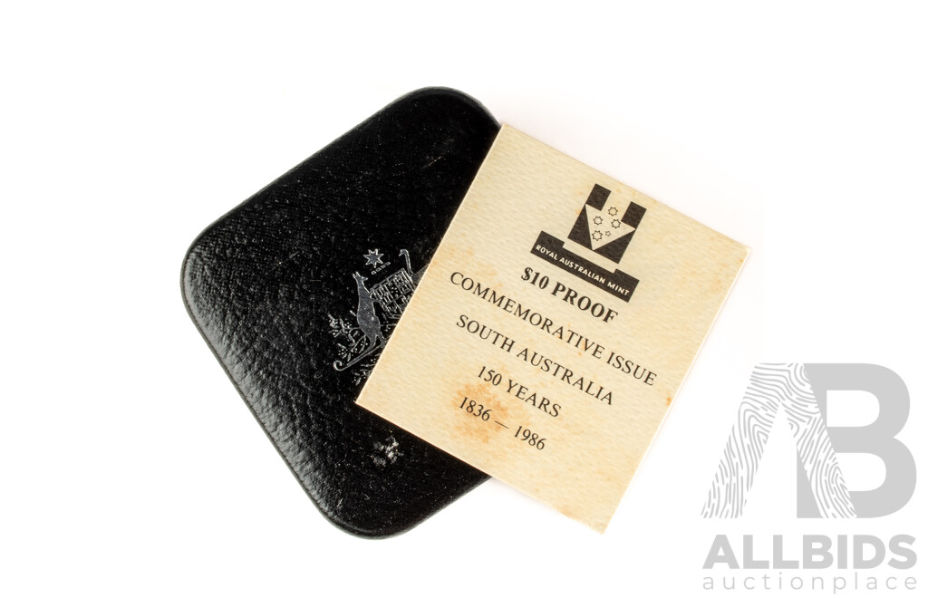 Australian 1986 Silver Proof Ten Dollar Coin, State Series South Australia .925