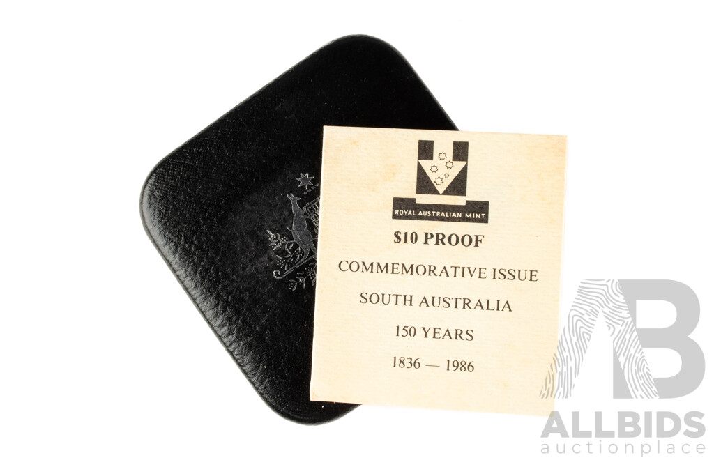 Australian 1986 Silver Proof Ten Dollar Coin, State Series South Australia .925