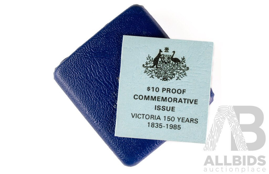 Australian 1985 Silver Proof Ten Dollar Coin, State Series Victoria .925