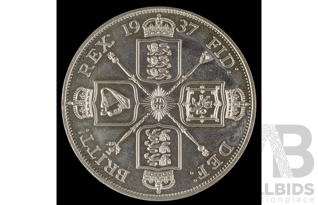 United Kingdom 1937 Silver Double Florin Restrike .925