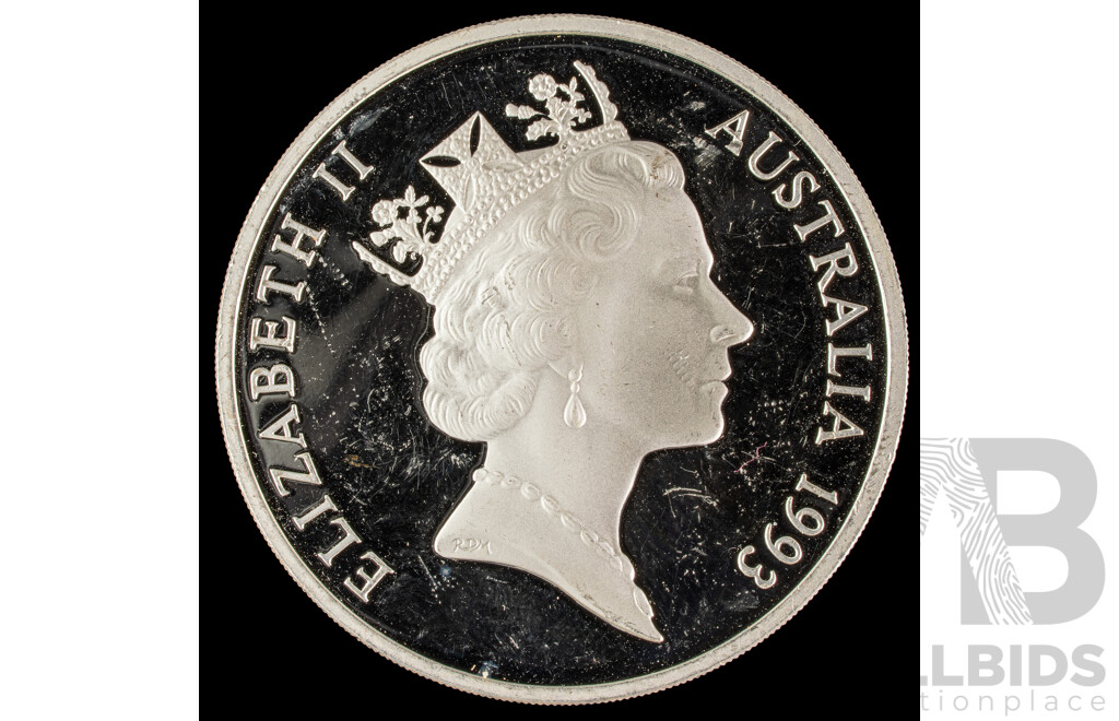 Australian 1993 Silver Five Dollar Coin, Aboriginal .925 Silver