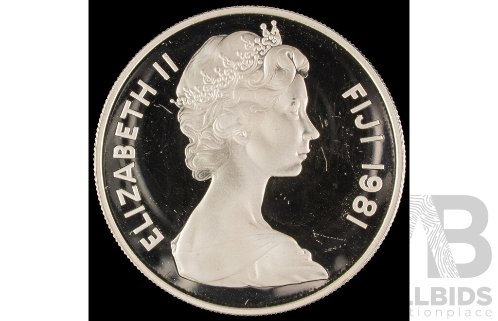 Fiji RAM 1981 Silver Ten Dollar Coin, Wedding of Prince Charles .925