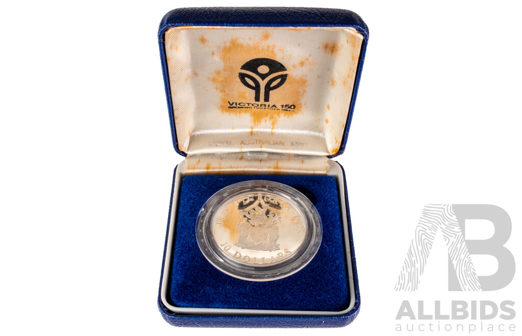 Australian 1985 Silver Proof Ten Dollar Coin, State Series Victoria .925