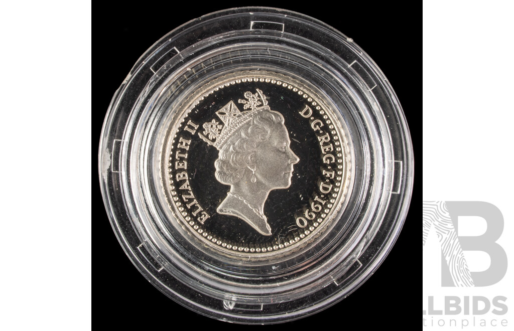 United Kingdom Royal Mint 1990 Silver Proof Five Pence Coin .925