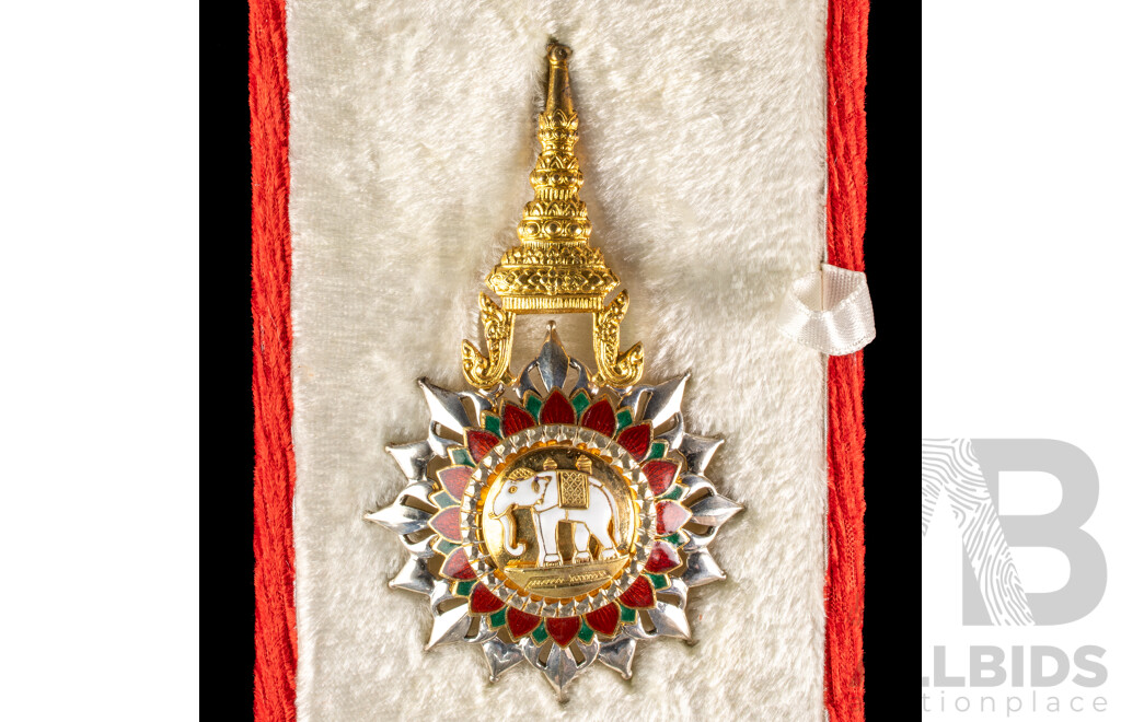 Thailand Most Exalted Order of the White Elephant Medal in Presentation Case