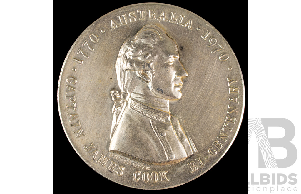 Australian 1970 State Savings Bank of Victoria Silver Medal, 1770-1970 Captain James Cook Bicentenary .925