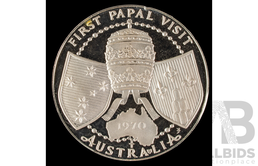 Australian 1970 First Papal Visit Medal .925