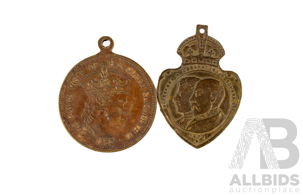Australian 1902 KEVII Coronation Medal and 1963 Jubilee Canberra Medallion