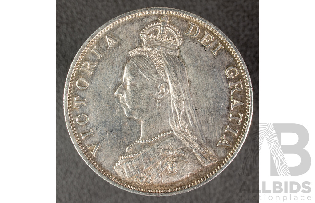 Great Britain 1887 QV Silver Two Florin Coin  .925
