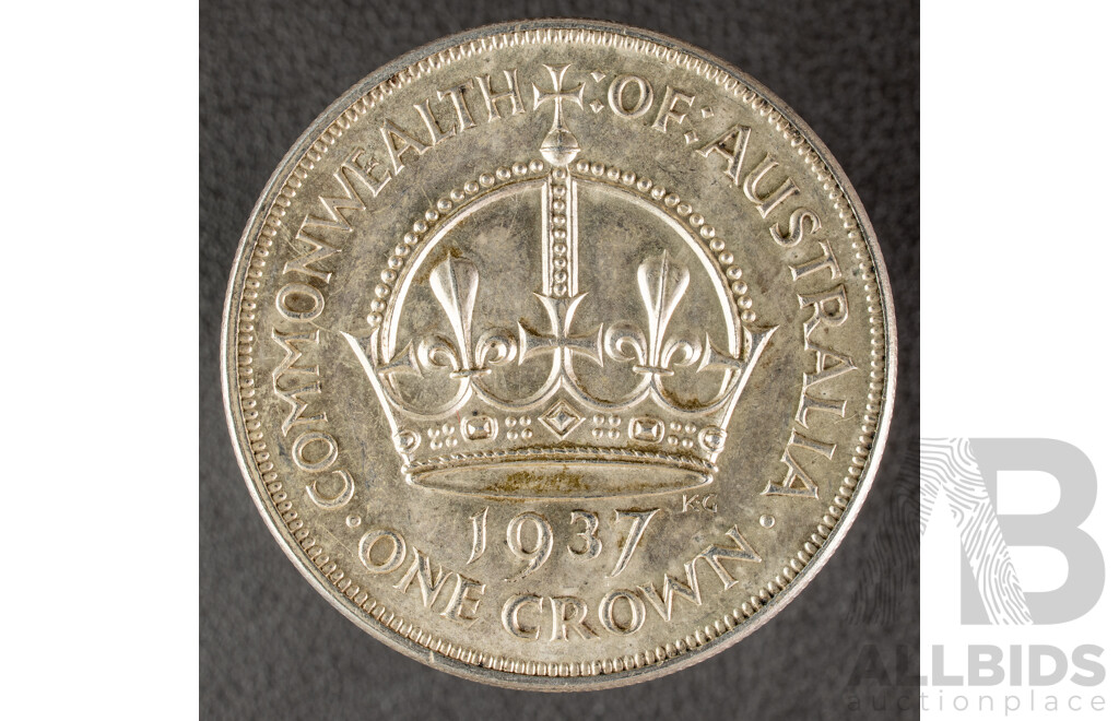 Australian 1937 KGVI Silver Crown .925