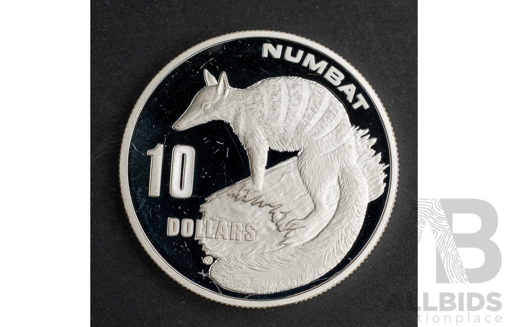 Australian 1995 Silver Proof Ten Dollar Coin, Numbat .925