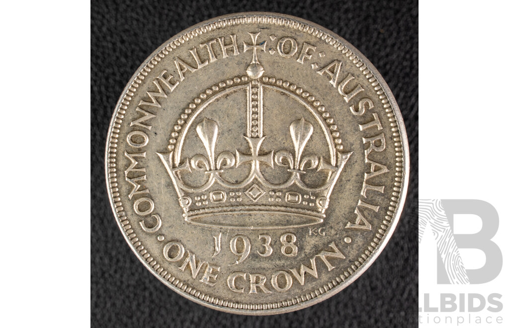 Australian 1938 KGVI Silver Crown .925