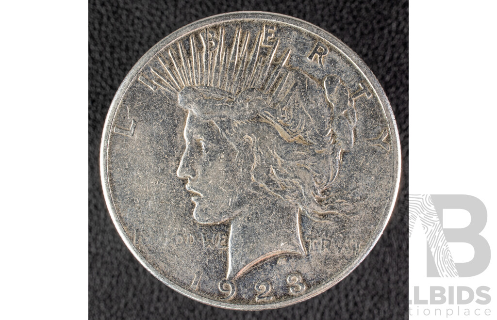 USA 1923 Silver Peace Dollar, San Francisco Mint .900
