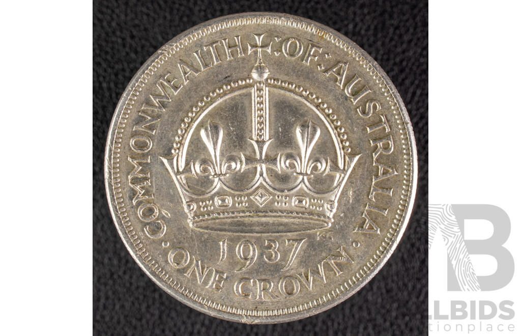 Australian 1937 KGVI Silver Crown .925