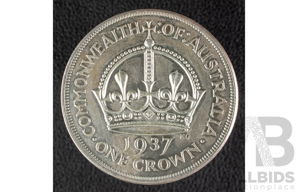 Australian 1937 KGVI Silver Crown .925
