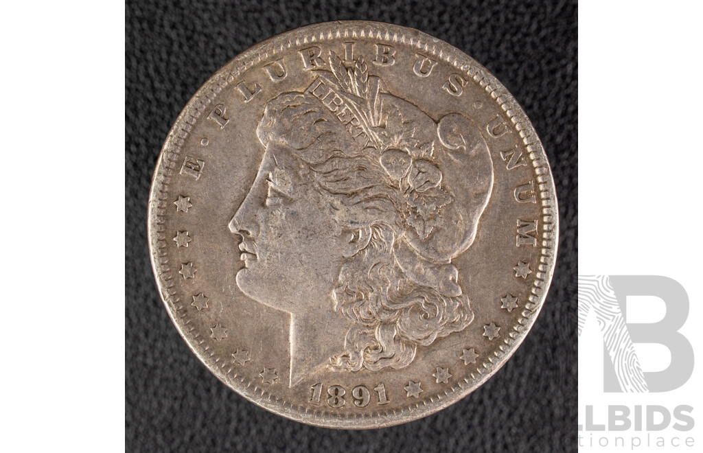 USA 1891 Silver Morgan Dollar .900