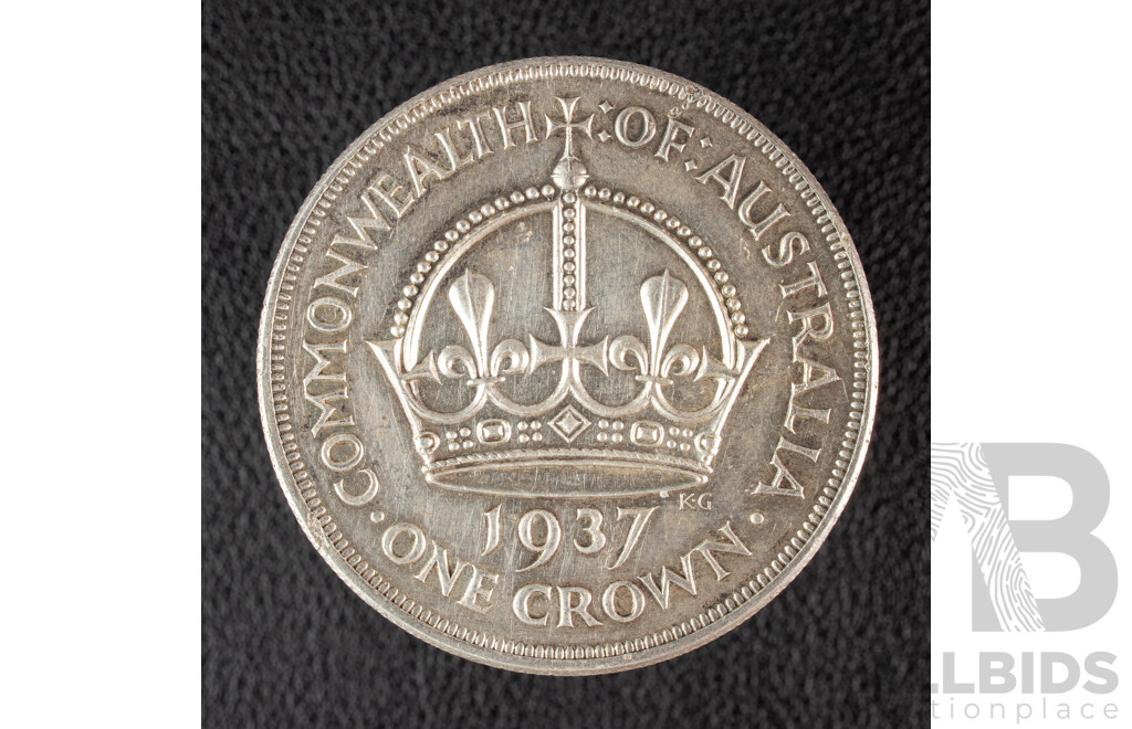 Australian 1937 KGVI Silver Crown .925