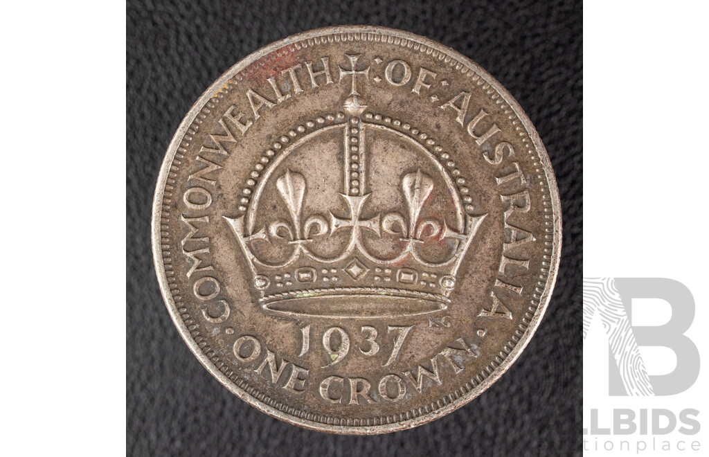 Australian 1937 KGVI Silver Crown .925