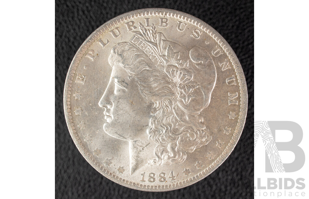 USA 1884 Silver Morgan Dollar, New Orleans Mint .900