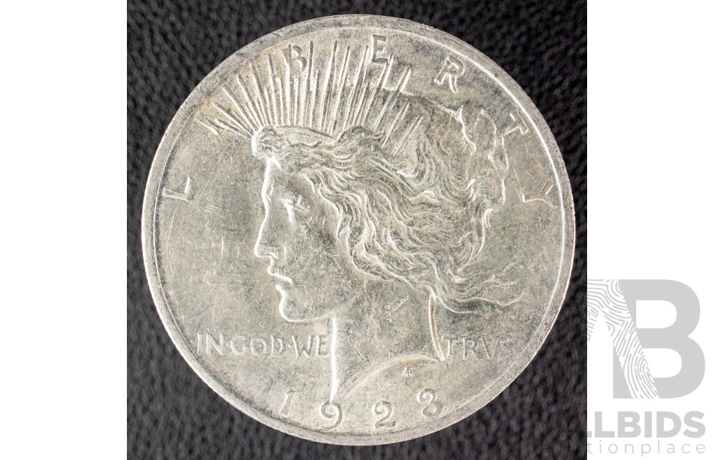 USA 1923 Silver Peace Dollar, Philadelphia Mint .900