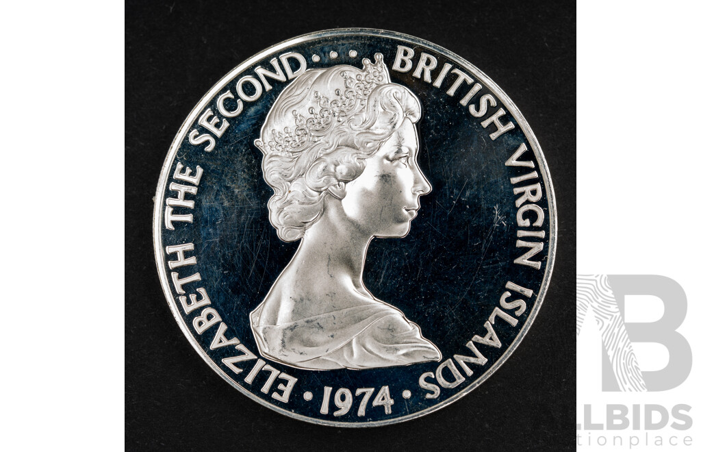 British Virgin Islands 1974 Silver Proof One Dollar Coin .925