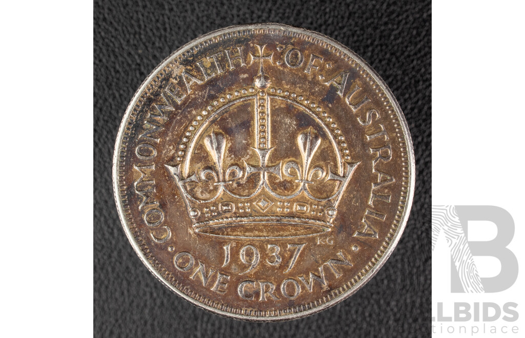 Australian 1937 KGVI Silver Crown .925