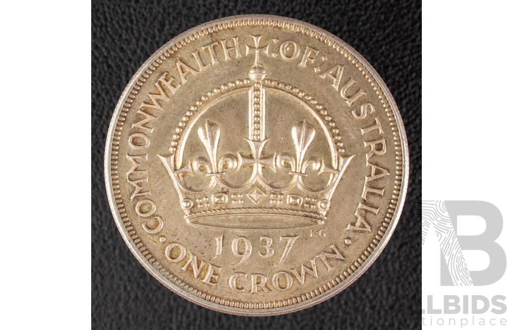 Australian 1937 KGVI Silver Crown .925