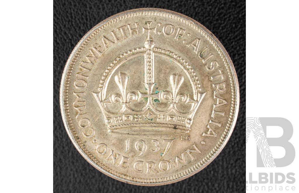 Australian 1937 KGVI Silver Crown .925