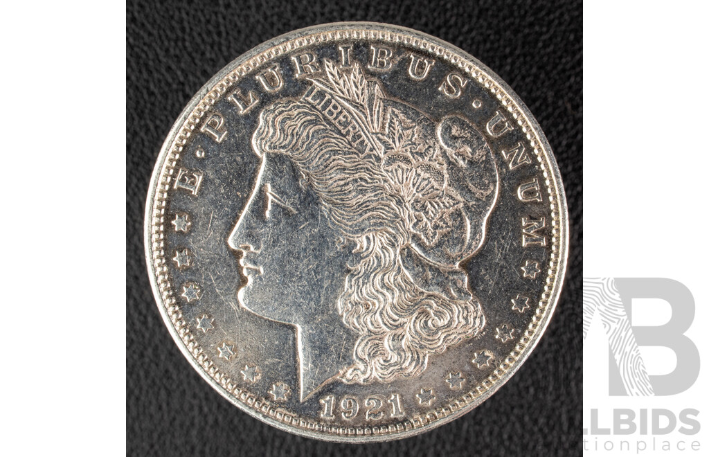 USA 1921 Silver Morgan Dollar, Philadelphia Mint .900