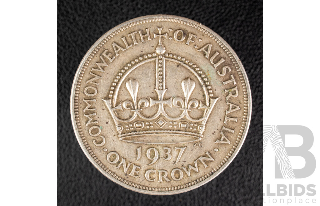 Australian 1937 KGVI Silver Crown .925