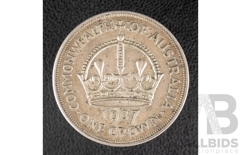Australian 1937 KGVI Silver Crown .925