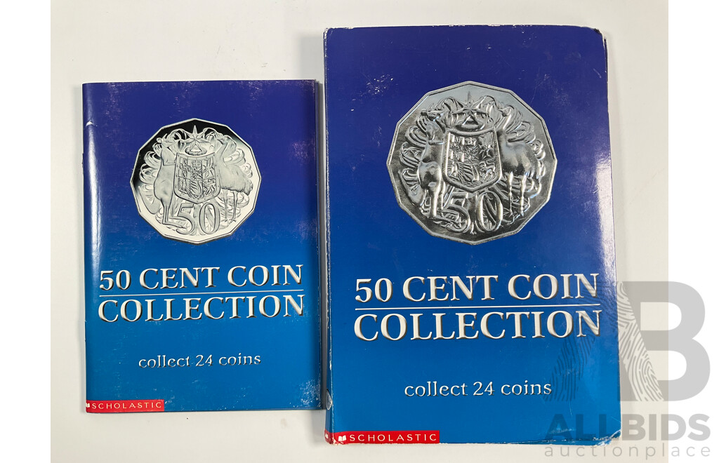 Australian Scholastic Fifty Cent Coin Collection and Folder Including 2001 Federation Set
