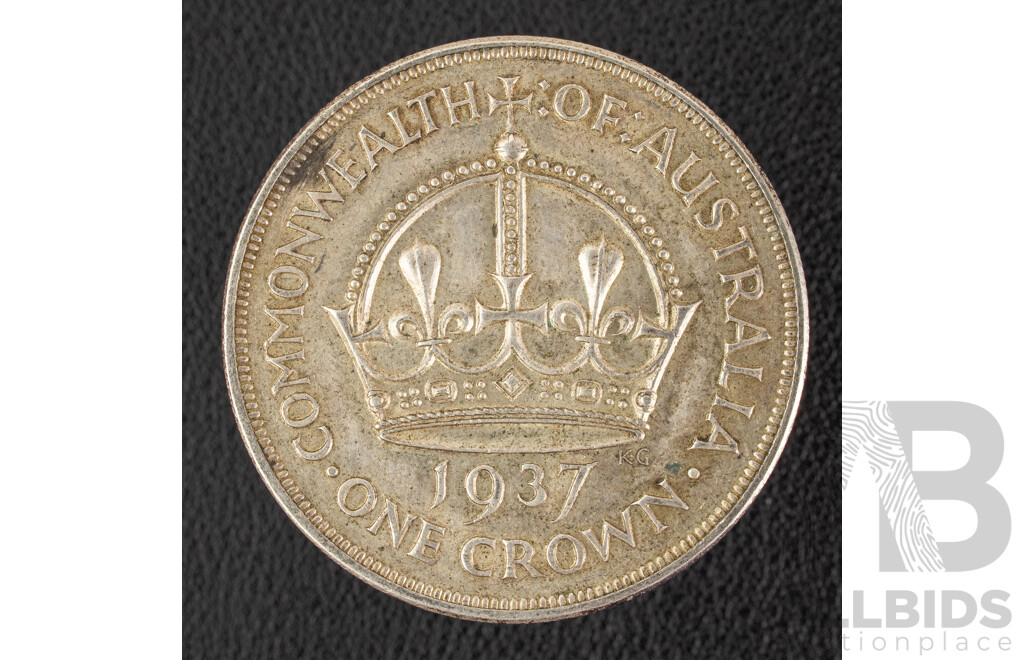 Australian 1937 KGVI Silver Crown .925