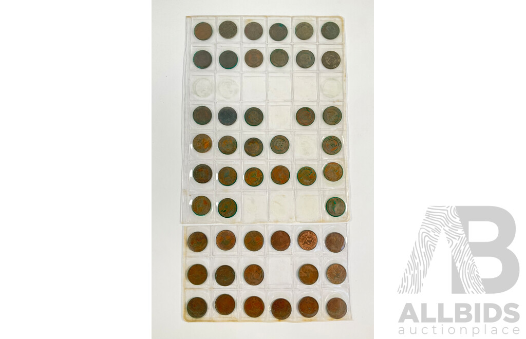 Collection of Australian Half Pennies, Examples Spanning 1911 to 1964