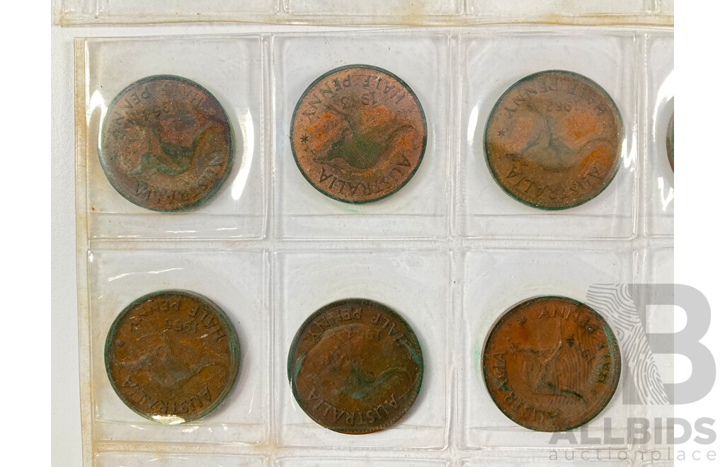 Collection of Australian Half Pennies, Examples Spanning 1911 to 1964