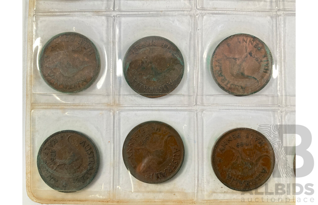 Collection of Australian Half Pennies, Examples Spanning 1911 to 1964