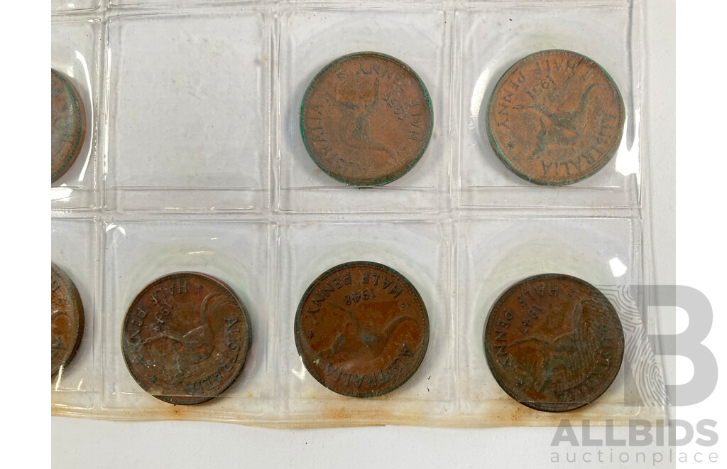 Collection of Australian Half Pennies, Examples Spanning 1911 to 1964