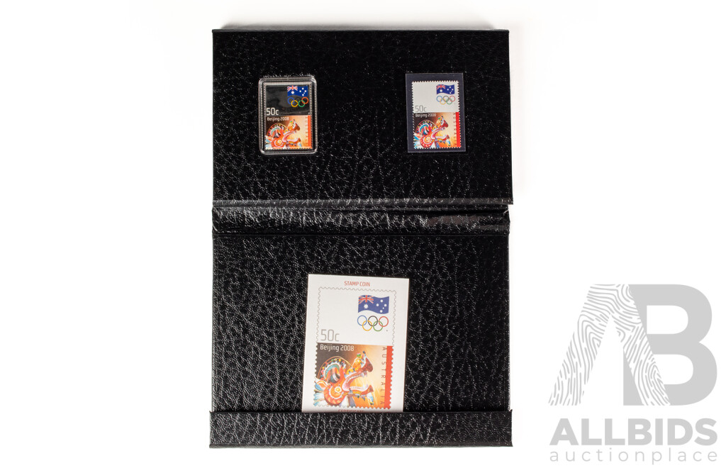 Australian 2008 Silver Fifty Cent Stamp-Coin, Beijing Olympic Games .999