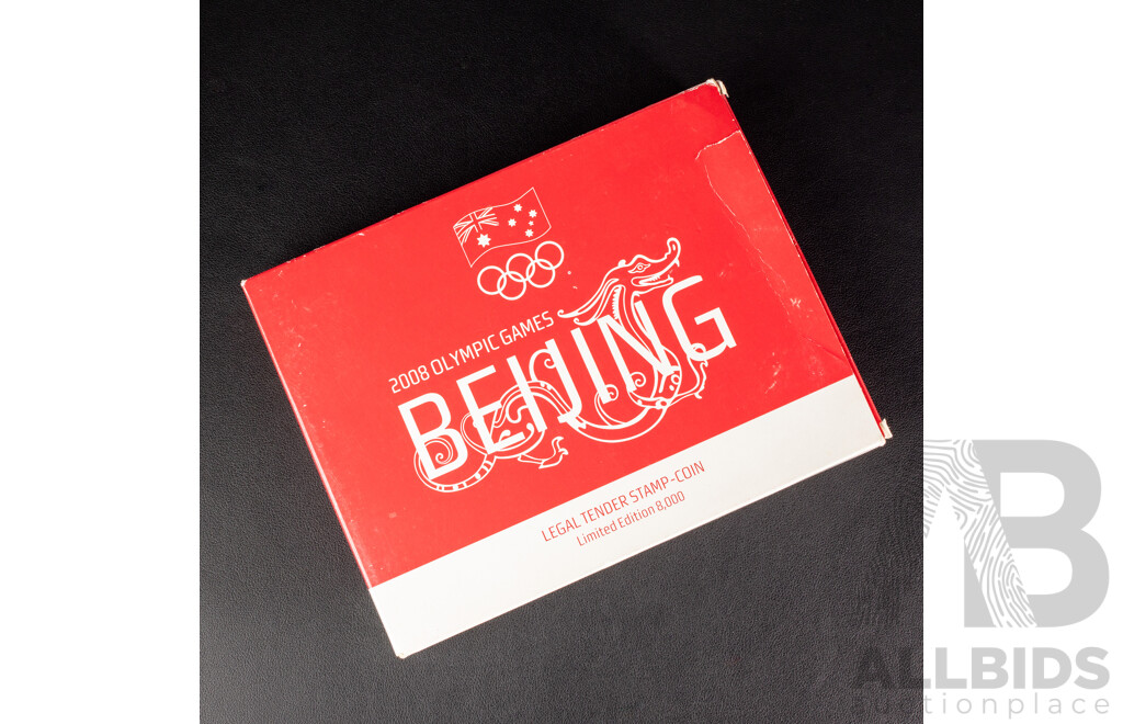 Australian 2008 Silver Fifty Cent Stamp-Coin, Beijing Olympic Games .999