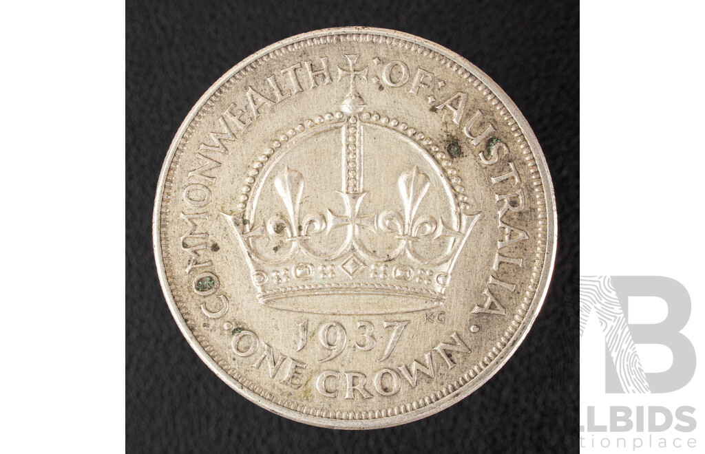 Australian 1937 KGVI Silver Crown .925