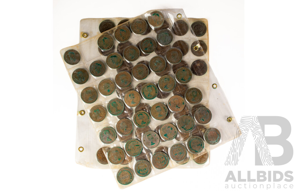 Collection of Australian Pennies, Consecutive 1911 to 1924, 1926 to 1929, 1932 to 1936, 1938 to 1945, 1947 to 1953, 1955 to 1964