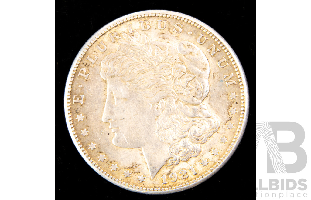 USA 1921 Silver Morgan Dollar, San Fransisco Mint .900