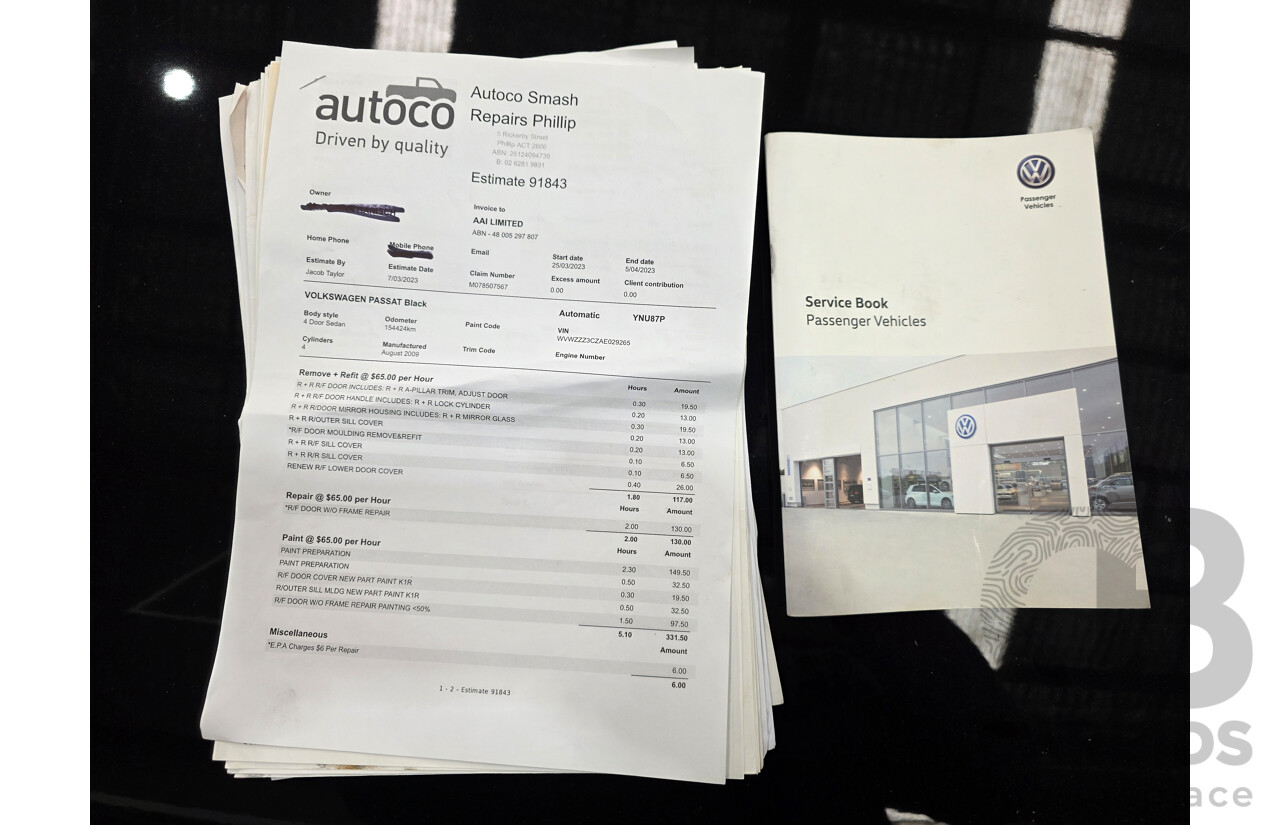 10/2009 Volkswagen Passat R36 (AWD) 3C MY09 UPGRADE 4d Sedan Deep Black Turbo 3.6L