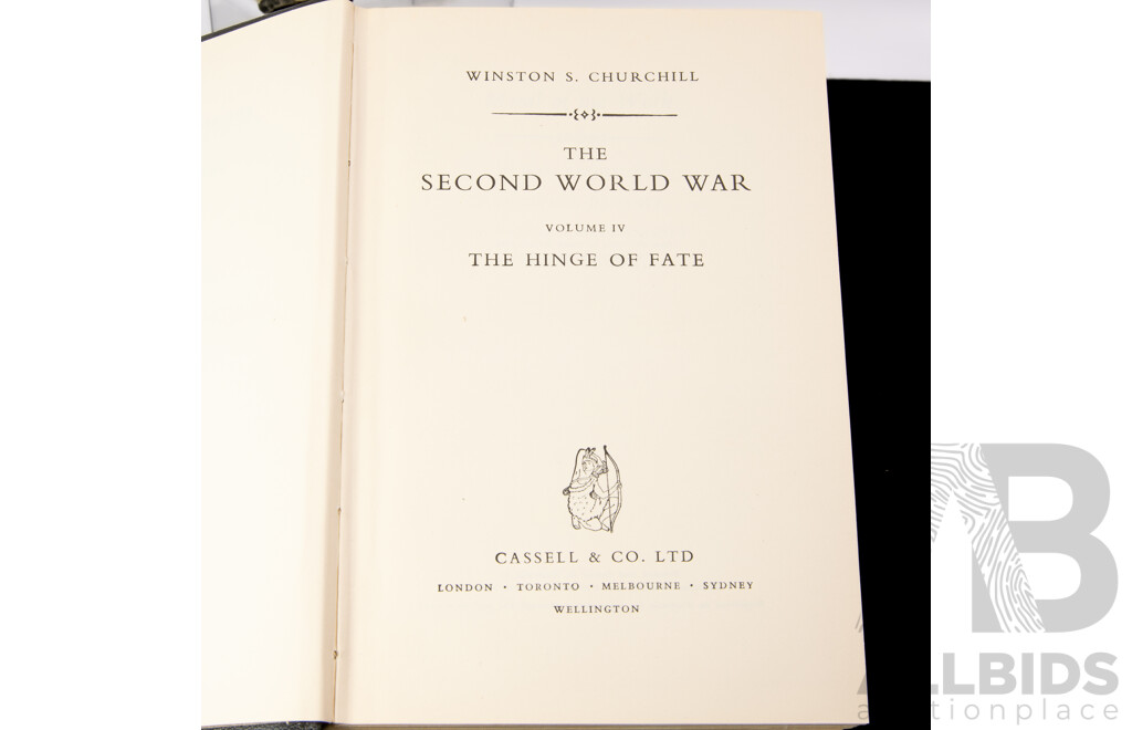 Winston S Churchill, The Second World War, Volumes II & IV, Cassel & Co, First Australian Editions, Hardcovers with Dust Jackets