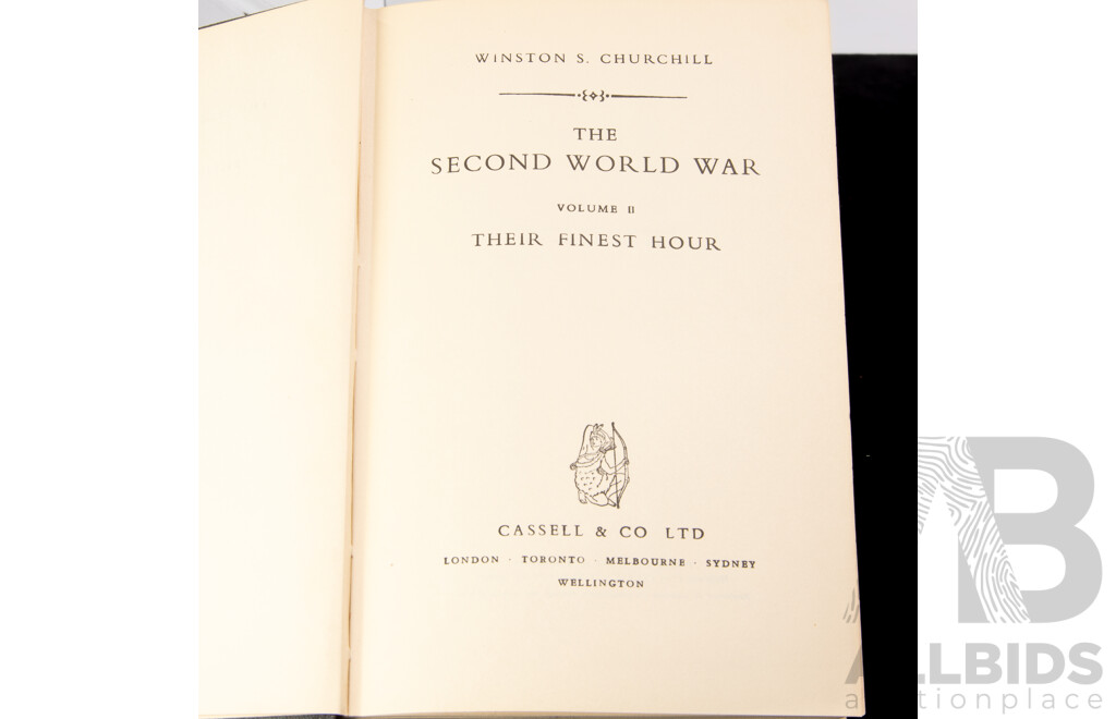 Winston S Churchill, The Second World War, Volumes II & IV, Cassel & Co, First Australian Editions, Hardcovers with Dust Jackets